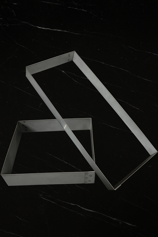 Rand rechthoek RVS 59-39 cm. 20 stuks